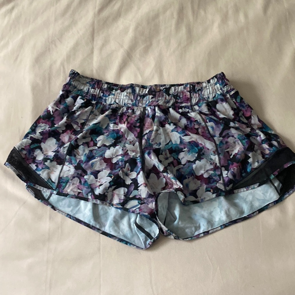 LuluLemon Dark Floral Running Shorts